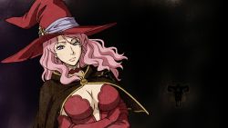 Rule 34 | 1girl, black clover, breasts, cleavage, earrings, elbow gloves, gloves, hat, highres, jewelry, large breasts, long hair, tagme, vanessa enoteca, witch hat
