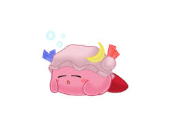 Rule 34 | crossover, closed eyes, female focus, hat, kirby, kirby (series), nintendo, no humans, parody, patchouli knowledge, sleeping, solo, touhou