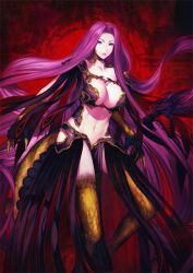 Rule 34 | 1girl, armor, breastplate, breasts, cleavage, fate/grand order, fate (series), female focus, snake hair, gorgon (fate), large breasts, long hair, matching hair/eyes, medusa (fate), medusa (rider) (fate), navel, purple eyes, purple hair, revealing clothes, rider, scales, solo, very long hair
