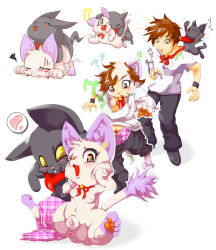 Rule 34 | !?, 1boy, 1girl, animal ears, animal hands, animalization, anus, bell, blush, blush stickers, breasts, brown eyes, brown hair, cat, cellphone, closed eyes, crying, furry, gender request, genderswap, heart, hetero, jingle bell, one eye closed, open mouth, penis, phone, pussy, pussy juice, rape, ribbon, saliva, scarf, sex, shaking, small breasts, spread legs, tail, tears, transformation, utsuo-kami, wink, wristband