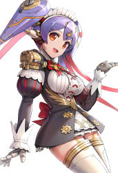 Rule 34 | 1girl, absurdres, apron, breasts, gonzarez, highres, joints, large breasts, maid, maid apron, maid headdress, mechanical arms, poppi (xenoblade), poppi qt (xenoblade), robot joints, simple background, solo, tora (xenoblade 2), waist apron, white background, xenoblade chronicles (series), xenoblade chronicles 2