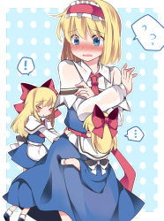 Rule 34 | !, &gt; &lt;, ..., 4girls, alice margatroid, blonde hair, blue eyes, blush, capelet, commentary request, dress, closed eyes, flying sweatdrops, hairband, hammer (sunset beach), long hair, long sleeves, multiple girls, open mouth, revision, see-through, shanghai doll, short hair, touhou