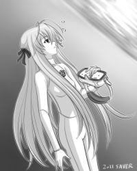 Rule 34 | 1girl, air bubble, bad id, bad pixiv id, bodysuit, breath, bubble, diving, diving mask, diving suit, freediving, goggles, greyscale, hair ribbon, long hair, looking up, monochrome, open mouth, original, ribbon, saver (artbysaver), surface, swimming, underwater, water, water surface, wetsuit