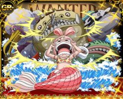 Rule 34 | bikini, child, crying, closed eyes, mermaid, monster girl, official art, one piece, open mouth, pink hair, ponytail, shirahoshi, swimsuit