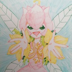 Rule 34 | digimon, digimon (creature), fairy, flower, highres, lilimon, monster girl, petals, plant girl, traditional media