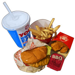 Rule 34 | bread, bread bun, cup, disposable cup, drink, food, food focus, french fries, burger, lettuce, meat, no humans, original, realistic, sauce, simple background, still life, studiolg, vegetable, wendy&#039;s, wendy (wendy&#039;s), white background, wrapper