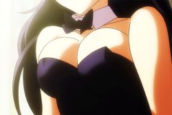 Rule 34 | 1girl, animated, animated gif, bouncing breasts, breasts, character request, cleavage, grisaia (series), grisaia no kajitsu, head out of frame, looping animation, medium breasts, tagme
