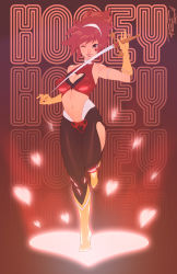 Rule 34 | 1girl, boots, cutie honey, cutie honey (character), gloves, hairband, kisaragi honey, magical girl, md5 mismatch, red hair, resized, resolution mismatch, robaato, short hair, solo, source smaller, sword, toei animation, upscaled, weapon