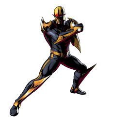 Rule 34 | 1boy, absurdres, armor, capcom, fighting stance, full body, highres, male focus, manly, marvel, marvel vs. capcom, marvel vs. capcom 3, mori toshiaki, nova (marvel), official art, solo, transparent background