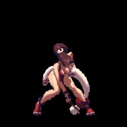 Rule 34 | animated, animated gif, ass, back, bare legs, breasts, brown hair, cleavage, hand fan, high ponytail, japanese clothes, kicking, king of fighters xiii, large breasts, long hair, lowres, ninja, no bra, pelvic curtain, pixel art, ponytail, revealing clothes, shiranui mai, sideboob, tabi, the king of fighters, the king of fighters xiii