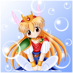 Rule 34 | 1990s (style), akazukin chacha, blonde hair, closed mouth, magical princess, sitting, tagme
