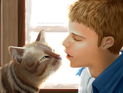 Rule 34 | 1boy, birthday, blonde hair, cat, child, male focus, noenga, one piece, realistic, sabo (one piece), solo