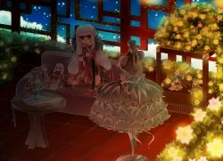 Rule 34 | 1girl, agria (tales), aoi koto madoka, bad id, bad pixiv id, couch, doll, dress, flower, freckles, frilled dress, frills, long hair, red eyes, table, tales of (series), tales of xillia, thighhighs, white hair