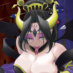 Rule 34 | breasts, cleavage, demon, demon girl, digimon, digimon (creature), fallen angel, highres, large breasts, lilithmon, mark of evil, wings