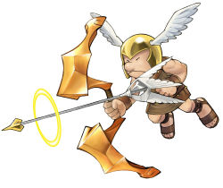 Rule 34 | 1boy, arrow (projectile), centurion, halo, helmet, kid icarus, kid icarus uprising, male focus, nintendo, official art, sandals, simple background, solo, white background, wings