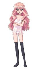Rule 34 | 00s, artist request, camisole, crossed arms, flat chest, long hair, louise francoise le blanc de la valliere, non-web source, panties, pink eyes, pink hair, see-through, solo, underwear, wand, zero no tsukaima