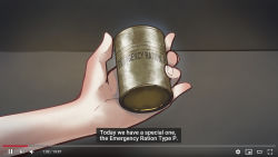 Rule 34 | 1boy, can, carillus, english text, fake screenshot, field ration, grey background, highres, holding, holding can, indoors, male focus, media player interface, solo, steve1989mreinfo, subtitled, youtube