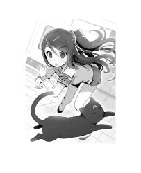Rule 34 | armband, cat, greyscale, highres, krt girls, long hair, long sleeves, miniskirt, monochrome, one side up, parted bangs, shirt, simon creative tw, skirt, vest, xiao qiong
