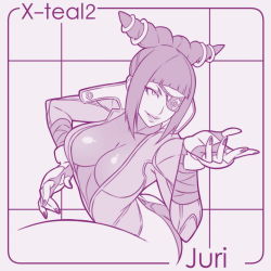 Rule 34 | 1girl, breasts, capcom, character name, copyright name, eyepatch, female focus, han juri, monochrome, solo, street fighter, tagme, text focus, x-t3al