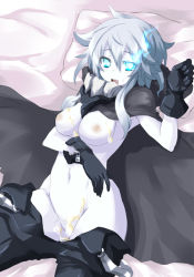 Rule 34 | 10s, 1girl, abyssal ship, aftersex, aqua eyes, bad id, bad pixiv id, bed, breasts, cape, cum, cum in pussy, cum on body, cum on breasts, cum on upper body, gloves, glowing, glowing eye, kantai collection, medium breasts, navel, nipples, no headwear, pillow, pussy, silver hair, solo, wo-class aircraft carrier, yu-ves
