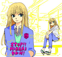Rule 34 | 1girl, blonde hair, dual persona, female focus, long hair, lowres, oozora hibari, stop! hibari-kun, transgender
