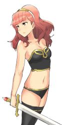 Rule 34 | 1girl, brozoco, celica (fire emblem), fire emblem, fire emblem echoes, fire emblem echoes: mou hitori no eiyuuou, fire emblem echoes: shadows of valentia, fire emblem warriors, nintendo, red eyes, red hair, solo, source request, sword, tagme, weapon