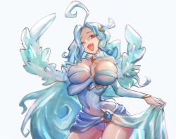 Rule 34 | 1girl, ahoge, breasts, dragalia lost, jewelry, large breasts, long hair, looking at viewer, lucretia (dragalia lost), one eye closed, open mouth, upper body, xufiji