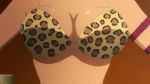 Rule 34 | 10s, 1girl, animal print, animated, bouncing breasts, breasts, cleavage, denim, highres, jeans, large breasts, leopard print, midriff, mito ikumi, pants, shiny skin, shokugeki no souma, short shorts, shorts, sound, video, view between breasts
