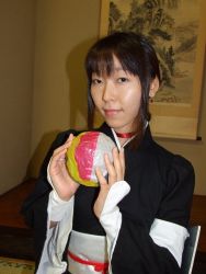 Rule 34 | ball, beachball, bleach, cosplay, japanese clothes, kimono, kurotsuchi nemu, makoto (model), photo (medium), yukata