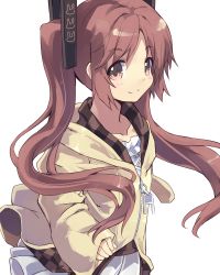 Rule 34 | 10s, 1girl, absurdres, aihara enju, black bullet, blush, hair ornament, hairclip, highres, jacket, looking at viewer, normaland, red eyes, red hair, smile, solo, twintails, zipper