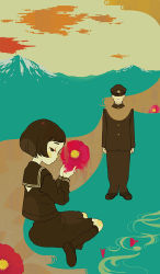 Rule 34 | flower, ichikawa, military, military uniform, mountain, school uniform, serafuku, surreal, uniform