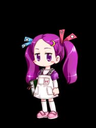 Rule 34 | 1girl, aged down, alternate hairstyle, animated, animated gif, blinking, book, child, crescent, crescent hair ornament, female focus, hair ornament, lowres, patchouli knowledge, purple eyes, purple hair, sigh, solo, touhou, transparent background, twintails