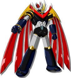 Rule 34 | clenched hands, looking to the side, mazin emperor g, mazinger (series), mecha, mechanical wings, no humans, official art, robot, science fiction, shadow, solo, super robot, super robot wars, super robot wars v, transparent background, wings, yellow eyes
