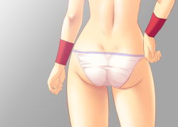 Rule 34 | 1girl, ass, ass focus, close-up, from behind, hand on own hip, jiyuuyuu, original, panties, solo, underwear, white panties