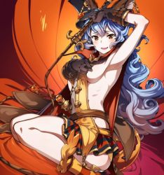Rule 34 | 10s, 1girl, arm over head, armpits, breasts, embarrassed, erune, ferry (granblue fantasy), ferry (halloween) (granblue fantasy), granblue fantasy, panties, pantyshot, sideboob, skirt, solo, super zombie, underwear, whip