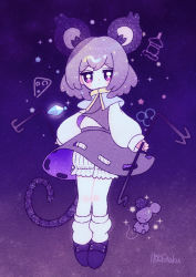 Rule 34 | 1girl, animal ear fluff, animal ears, artist name, bishamonten&#039;s pagoda, black footwear, bloomers, capelet, cheese, closed mouth, clothes lift, dotaku (wran8845), dowsing rod, film grain, food, grey hair, grey shirt, grey skirt, holding, jewelry, long sleeves, looking at viewer, mouse (animal), mouse ears, mouse tail, nazrin, pendant, shirt, signature, skirt, skirt lift, skirt set, sleeves past wrists, standing, star (symbol), t t, tail, touhou, underwear, white legwear, yume kawaii