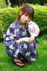 Rule 34 | hand fan, garden project, japanese clothes, kimono, kisaki mirin, photo (medium), sandals