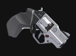 Rule 34 | 3d, black background, cancell, from side, gun, handgun, no humans, original, pistol, revolver, simple background, solo, weapon, weapon focus