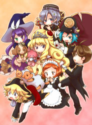 Rule 34 | 3boys, 3girls, blonde hair, brown eyes, brown hair, butler, candy, cat, chair, cup, drinking glass, duel monster, food, green eyes, heterochromia, lolita fashion, long hair, madolche, madolche butlerusk, madolche chouxvalier, madolche croiwanssant, madolche majoleine, madolche marmamaid, madolche mehple, madolche messengelato, madolche mew-feuille, madolche puddingcess, maid, monocle, multiple boys, multiple girls, orange eyes, orange hair, purple eyes, purple hair, queen madolche tiaramisu, sheep, short hair, skull, wine glass, witch, yu-gi-oh!, yuu-gi-ou, yu-gi-oh! duel monsters
