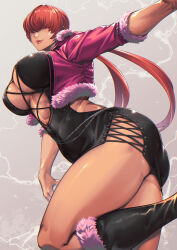 Rule 34 | 1girl, breasts, highres, large breasts, red hair, shermie (kof), snk, the king of fighters, the king of fighters xv