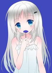 Rule 34 | 1girl, blue eyes, dress, flower, kuro futoshi, long hair, noumi kudryavka, silver hair, solo