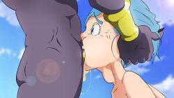 Rule 34 | 1boy, 1girl, anger vein, beerus, blue eyes, blue hair, bulma, cheating (relationship), cock ring, crying, crying with eyes open, cum, cum in mouth, deepthroat, dragon ball, dragon ball super, fellatio, funhentaiparody, furry, furry with non-furry, highres, holding hands, interspecies, mature female, netorare, oral, sex toy, short hair, solo focus, tears, throat bulge