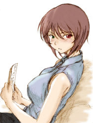 Rule 34 | 00s, brown hair, casual, heterochromia, aged up, reading, rozen maiden, short hair, sketch, solo, souseiseki