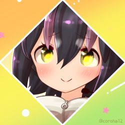 Rule 34 | 1girl, animal costume, coroha, humboldt penguin (kemono friends), kemono friends, kemono friends v project, looking at viewer, microphone, orange background, simple background, smile, solo, virtual youtuber