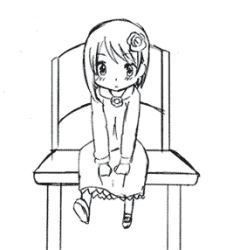 Rule 34 | 10s, aged down, animated, animated gif, chair, child, dress, flower, fumiko (mesushi), hair flower, hair ornament, lowres, mahou shoujo madoka magica, mahou shoujo madoka magica (anime), miki sayaka, short hair, sitting, solo