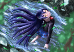 Rule 34 | 1girl, absurdres, artist name, artist request, bare legs, black legwear, blue cardigan, blue hair, blue jacket, blue skirt, blush, bow, bowtie, breasts, buttons, cardigan, checkered clothes, checkered skirt, collared shirt, falling leaves, feet in water, female focus, floating hair, forest, from behind, hair between eyes, highres, jacket, leaf, leaves, long hair, long sleeves, looking at viewer, looking back, looking up, love live!, love live! school idol project, medium breasts, miniskirt, nature, otonokizaka school uniform, outdoors, outstretched arms, parted lips, plaid, plaid skirt, pleated, pleated skirt, red bow, red bowtie, river, school uniform, shirt, skirt, smile, solo, sonoda umi, striped, striped bow, sweater vest, undershirt, vest, water, white shirt, wing collar, yellow eyes, yellow vest