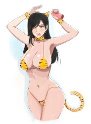 Rule 34 | 1girl, absurdres, animal print, breasts, chinese zodiac, final fantasy, final fantasy vii, final fantasy vii remake, highres, large breasts, square enix, tifa lockhart, tiger print, year of the tiger