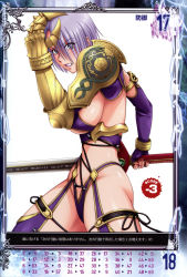 Rule 34 | 1girl, absurdres, arm support, armor, blue eyes, breasts, earrings, gauntlets, hair over one eye, highres, holding, holding sword, holding weapon, huge breasts, isabella valentine, jewelry, lipstick, makeup, nail polish, nigou, official art, open mouth, purple lips, queen&#039;s blade, queen&#039;s gate, revealing clothes, scan, short hair, sideboob, simple background, solo, soul calibur, soulcalibur, soulcalibur iv, sword, thighhighs, thighs, underboob, weapon, white background, white hair