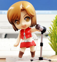 Rule 34 | brown eyes, brown hair, figure, full body, meiko (vocaloid), microphone, nendoroid, open mouth, photo (medium), tagme, vocaloid, watermark