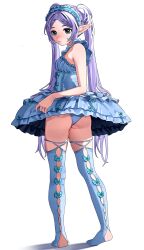 Rule 34 | 1girl, ass, ballerina, blue eyes, elf, frieren, panties, pantyshot, pawsup, pointy ears, sousou no frieren, thighhighs, twintails, underwear, white hair, white panties, white thighhighs